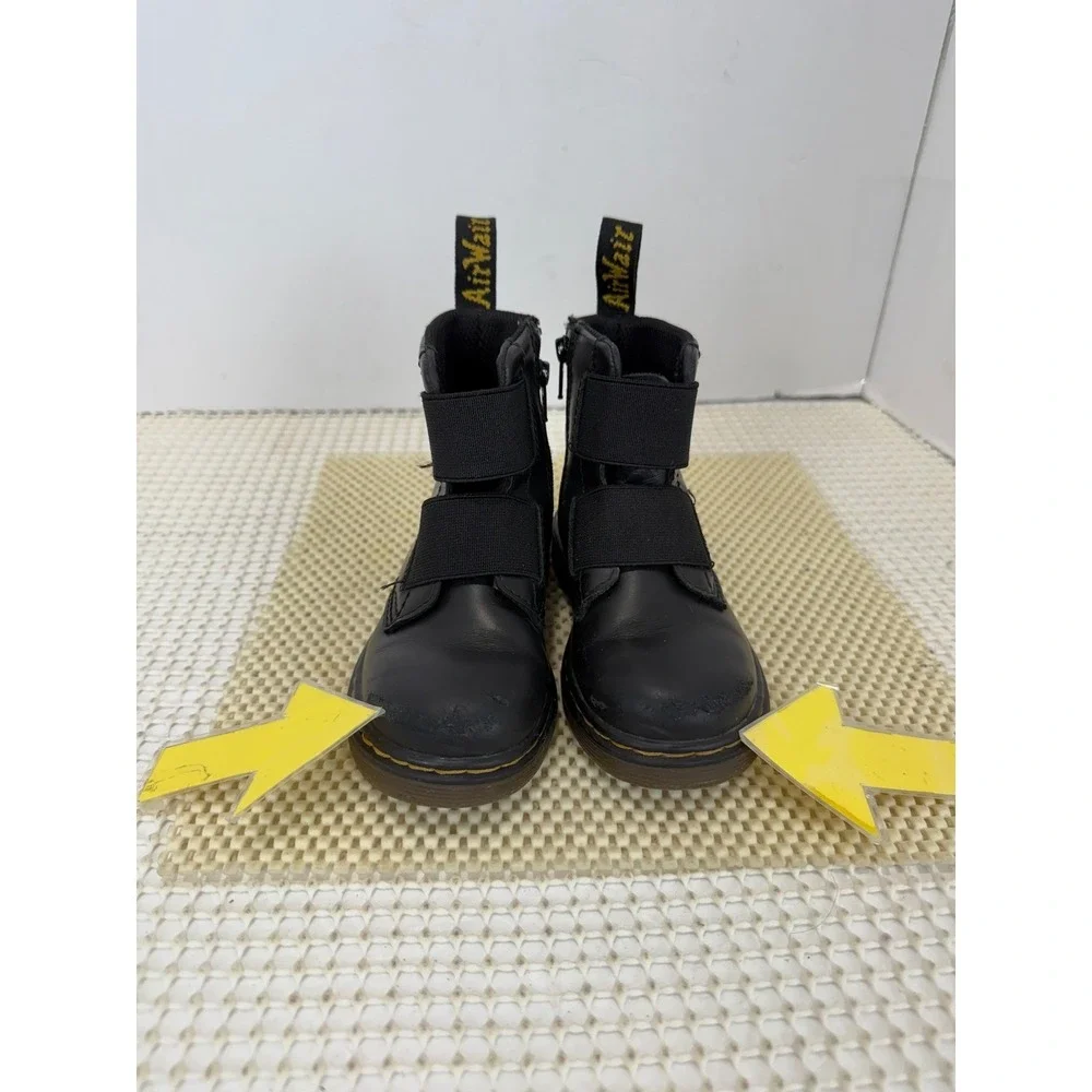 Dr. Martens 1460 Elastic T Toddler Boots Size‎ 8 US 7 UK black leather